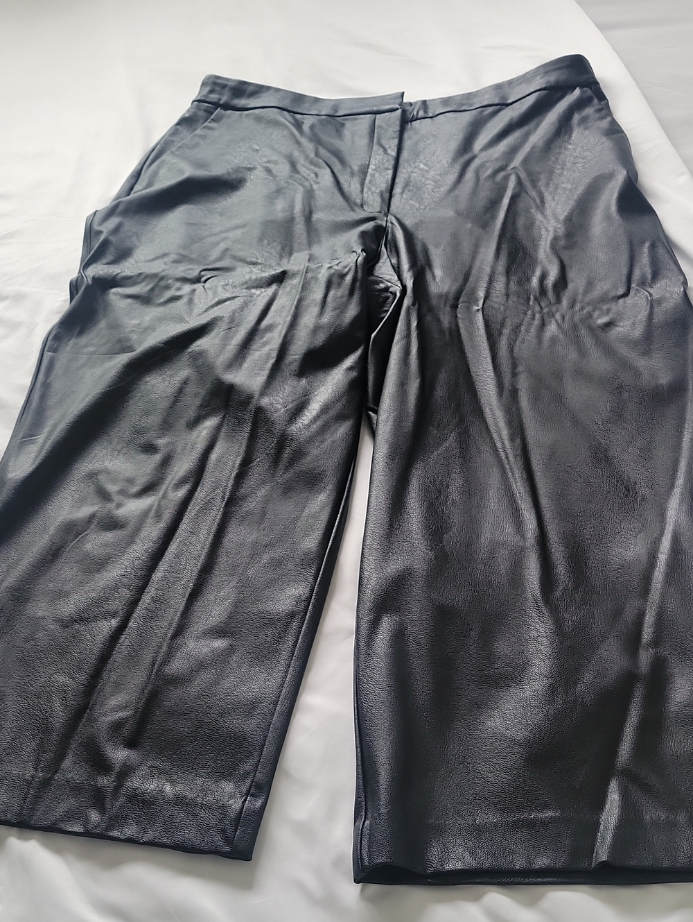 Express Black Faux Leather Wide-Leg Pants